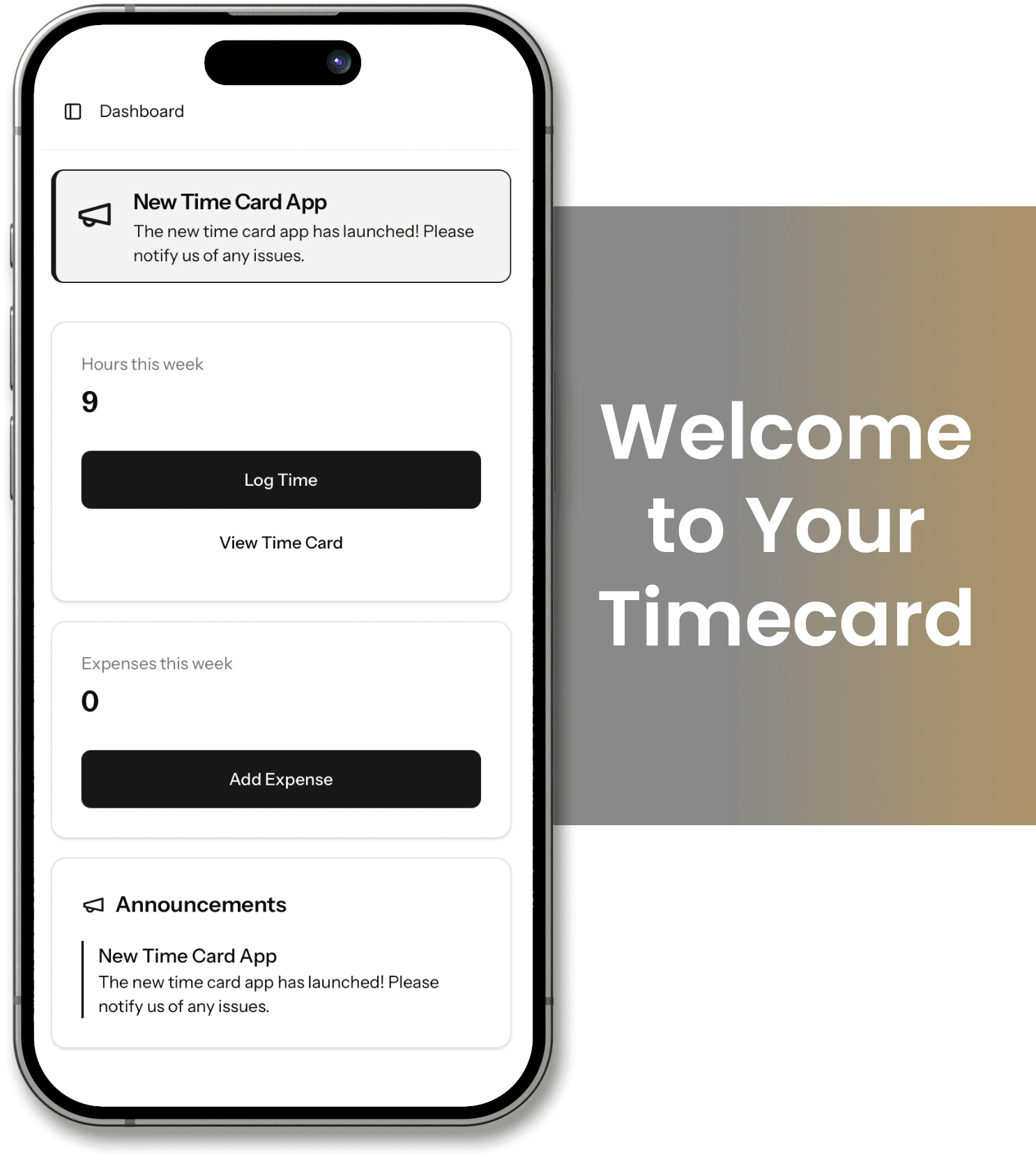 Demo of the timecard application